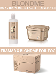 Buy 2 BlondMe Bleach + Developer Get A BlondMe x Framar Foil FOC