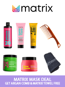 Matrix Mask Deal - Buy Any 1 Mask Get Argan Comb + Towel FREE