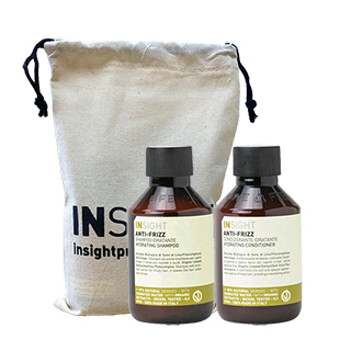 Insight Mini Travel Bag For Frizzy Hair - Hydrating Shampoo and Conditoner 100ml