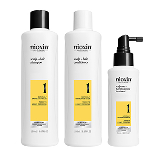 Nioxin 3 Step System Kit 1 for Natural Hair with Light Thinining